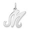 Sterling Silver Stamped Initial Letter M Charm Pendant Jewerly 20mm x 12mm